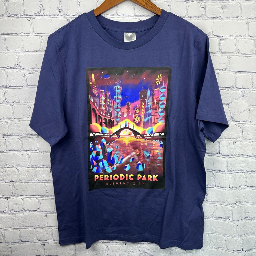 NWOT Disney Parks Pixar Elemental Periodic Park Holographic Element City Shirt L